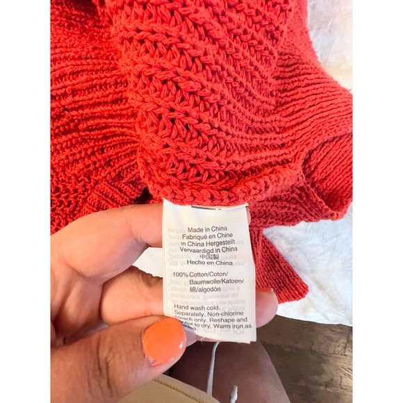 Madewell Balloon Sleeve Pullover Knit Sweater in Red Size XS - Picture 8 of 8